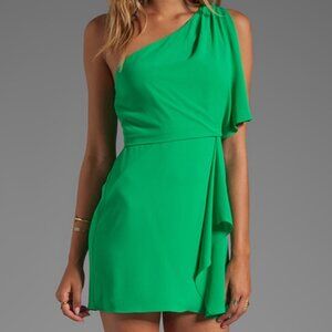 BCBGmaxazria Mina One Shoulder Green Mini Dress